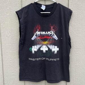 Vintage “Master of Puppets” Metallica Band Tee Cut Off Large